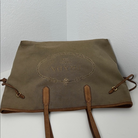 💯Authentic Prada  Canvas Tote Handbag🍀 - Picture 14 of 17